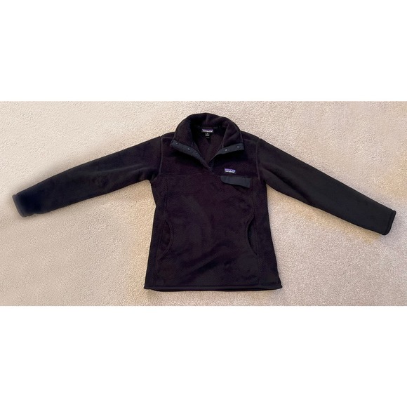 Black M Medium Patagonia Women's Patagonia Re-Tool Snap-T Fleece Pullover 0224! - Picture 1 of 11